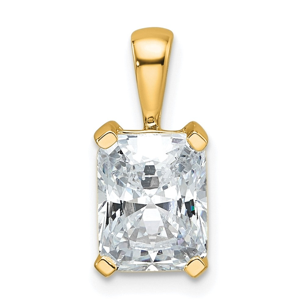 14k 2 ct Lab Grown Diamond VS+ F+ Radiant Complete 4 Prong Pendant