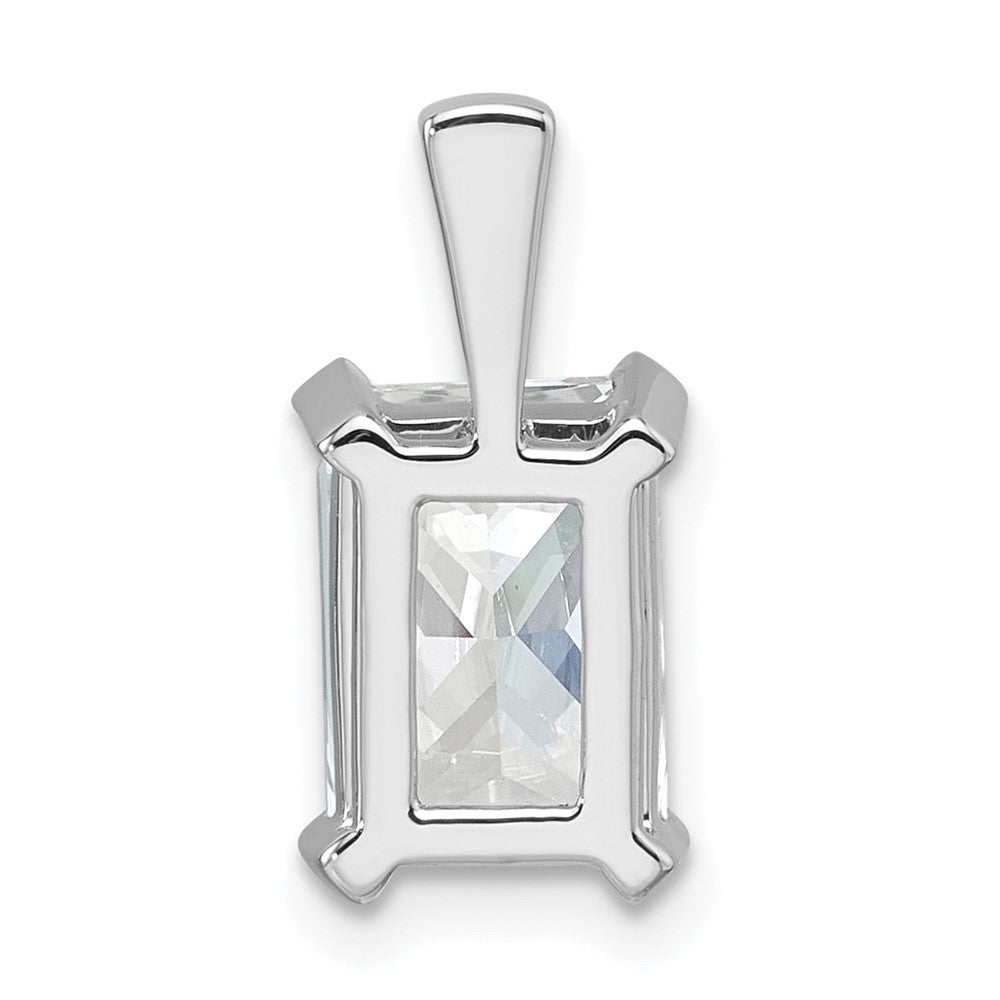 14k White 2 1/2 ct Lab Grown Dia VS/SI+ G+ Radiant Comp 4 Prong Pendant