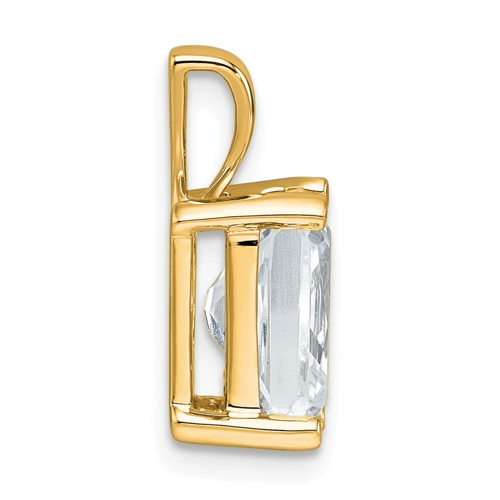 14k 2 1/2 ct Lab Grown Diamond VS/SI+ G+ Radiant Complete 4 Prong Pendant