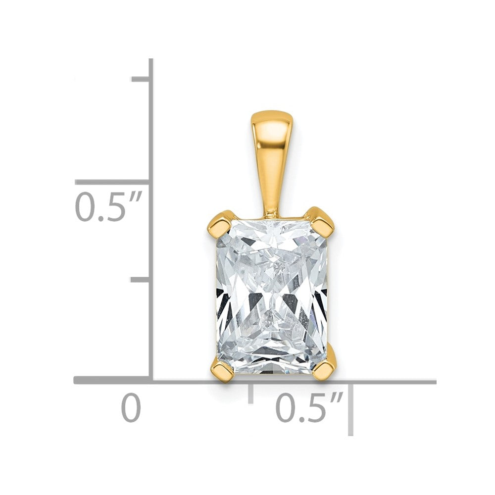 14k 2 1/2 ct Lab Grown Diamond VS/SI+ G+ Radiant Complete 4 Prong Pendant