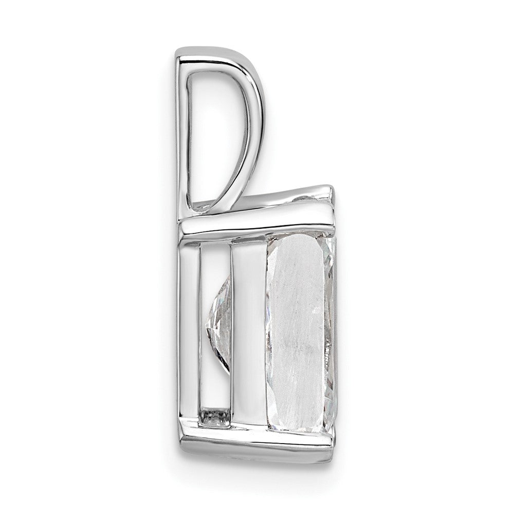 14k White Gold 3 ct Lab Grown Dia VS/SI+ G+ Radiant Comp 4 Prong Pendant