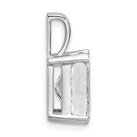 14k White Gold 3 ct Lab Grown Dia VS/SI+ G+ Radiant Comp 4 Prong Pendant
