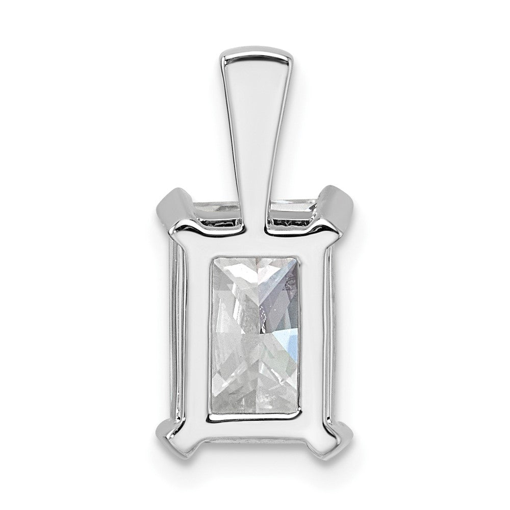 14k White Gold 3 ct Lab Grown Dia VS/SI+ G+ Radiant Comp 4 Prong Pendant