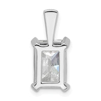 14k White Gold 3 ct Lab Grown Dia VS/SI+ G+ Radiant Comp 4 Prong Pendant