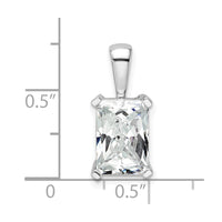 14k White Gold 3 ct Lab Grown Dia VS/SI+ G+ Radiant Comp 4 Prong Pendant