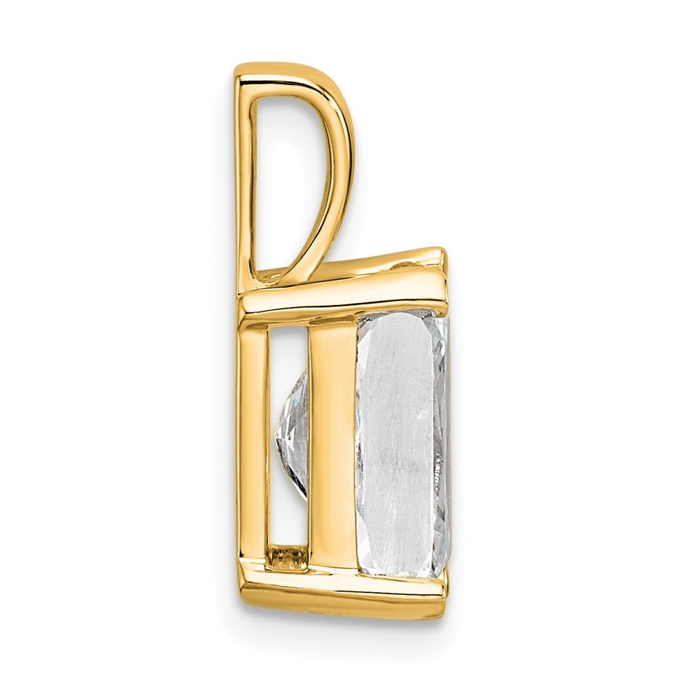 14k 3 ct Cert Lab Grown Diamond VS/SI+ G+ Radiant Comp 4 Prong Pendant
