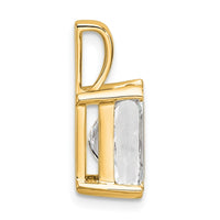 14k 3 ct Cert Lab Grown Diamond VS/SI+ G+ Radiant Comp 4 Prong Pendant
