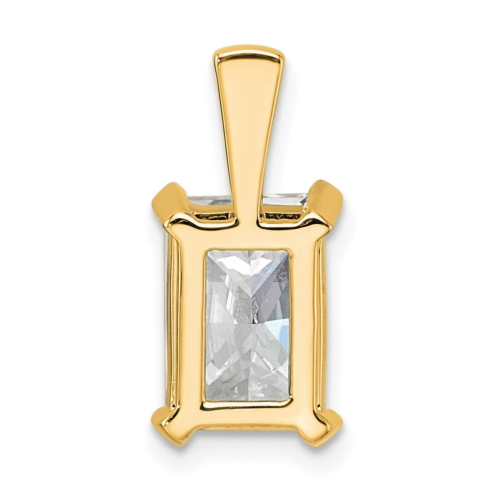 14k 3 ct Lab Grown Diamond VS+ F+ Radiant Complete 4 Prong Pendant