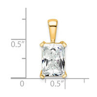 14k 3 ct Cert Lab Grown Diamond VS/SI+ G+ Radiant Comp 4 Prong Pendant
