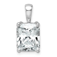14kw 4 ct Cert Lab Grown Dia VS+ F+ Radiant Complete 4 Prong Pendant