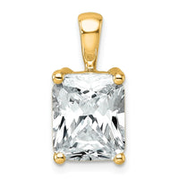 14k 4 ct Cert Lab Grown Diamond VS+ F+ Radiant Comp 4 Prong Pendant
