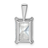 14k White Gold 5 ct Lab Grown Dia VS/SI+ G+ Radiant Comp 4 Prong Pendant
