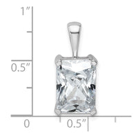 14k White Gold 5 ct Lab Grown Dia VS/SI+ G+ Radiant Comp 4 Prong Pendant