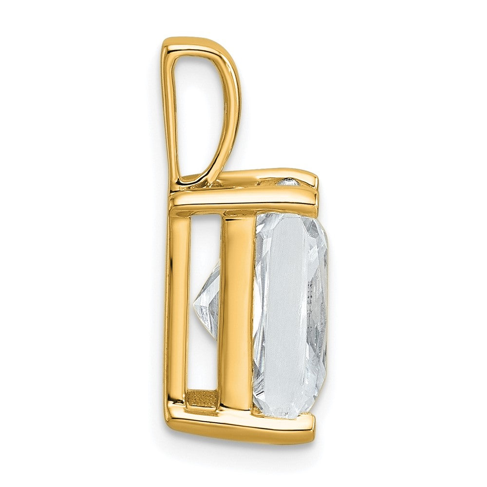 14k 5 ct Cert Lab Grown Diamond VS/SI+ G+ Radiant Comp 4 Prong Pendant
