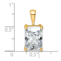 14k 5 ct Lab Grown Diamond VS/SI+ G+ Radiant Complete 4 Prong Pendant