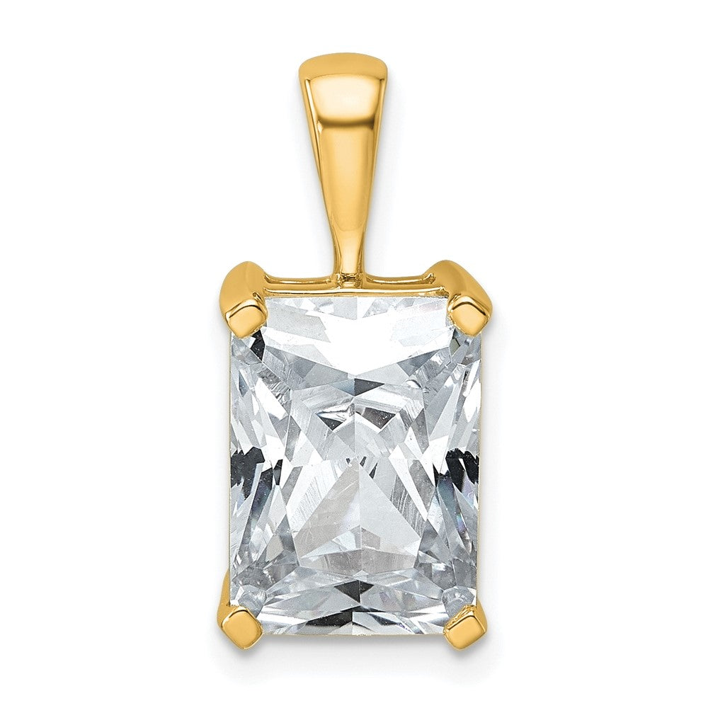 14k 5 ct Cert Lab Grown Diamond VS/SI+ G+ Radiant Comp 4 Prong Pendant