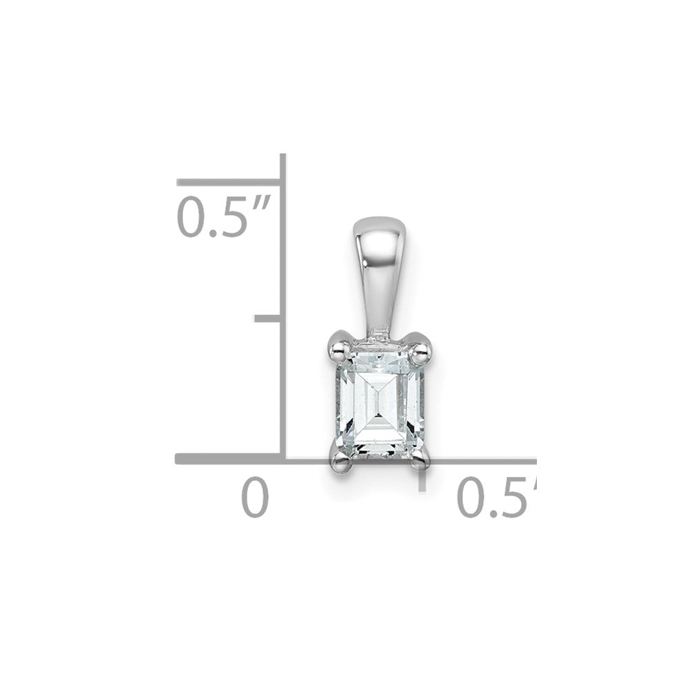 14k White Gold 1/2 ct Lab Grown Dia VS+ F+ Emerald Comp 4 Prong Pendant