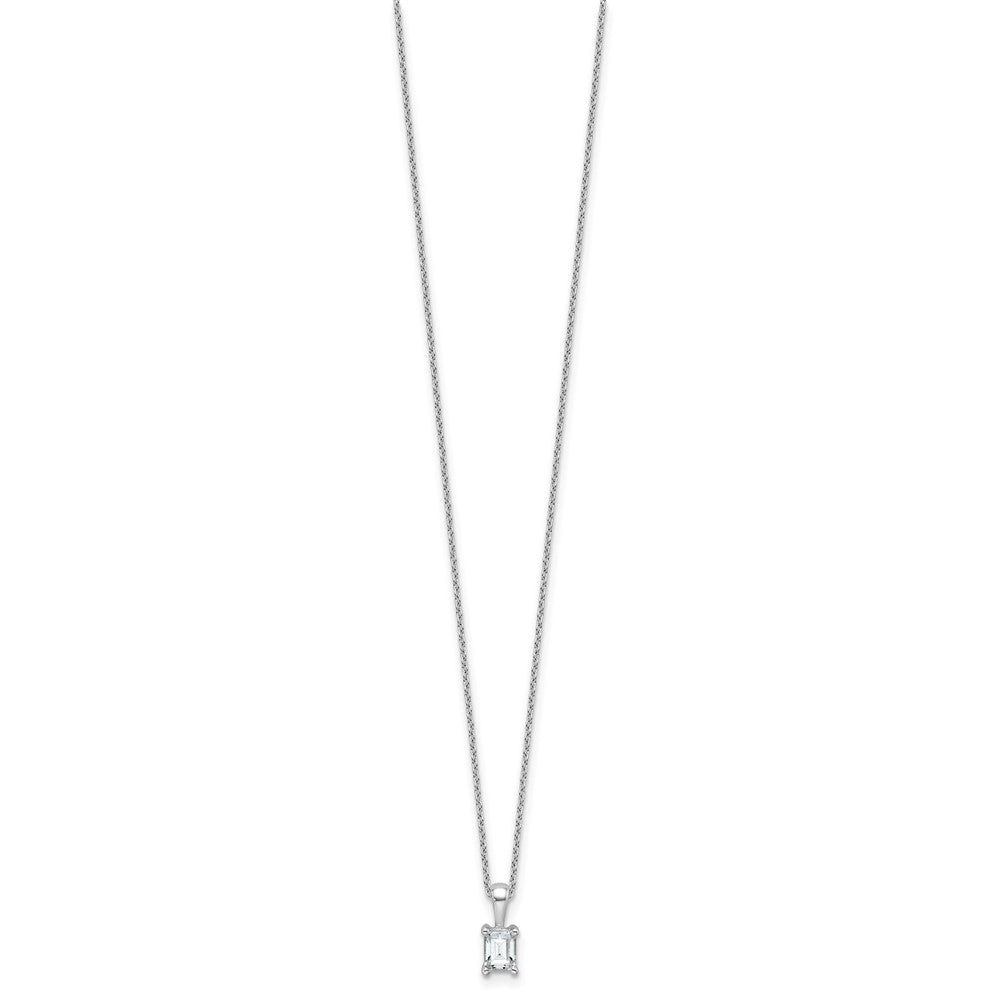 14kw 1/2ct Lab Grown Dia VS/SI+ G+ Emerald Comp 18in Pendant Necklace