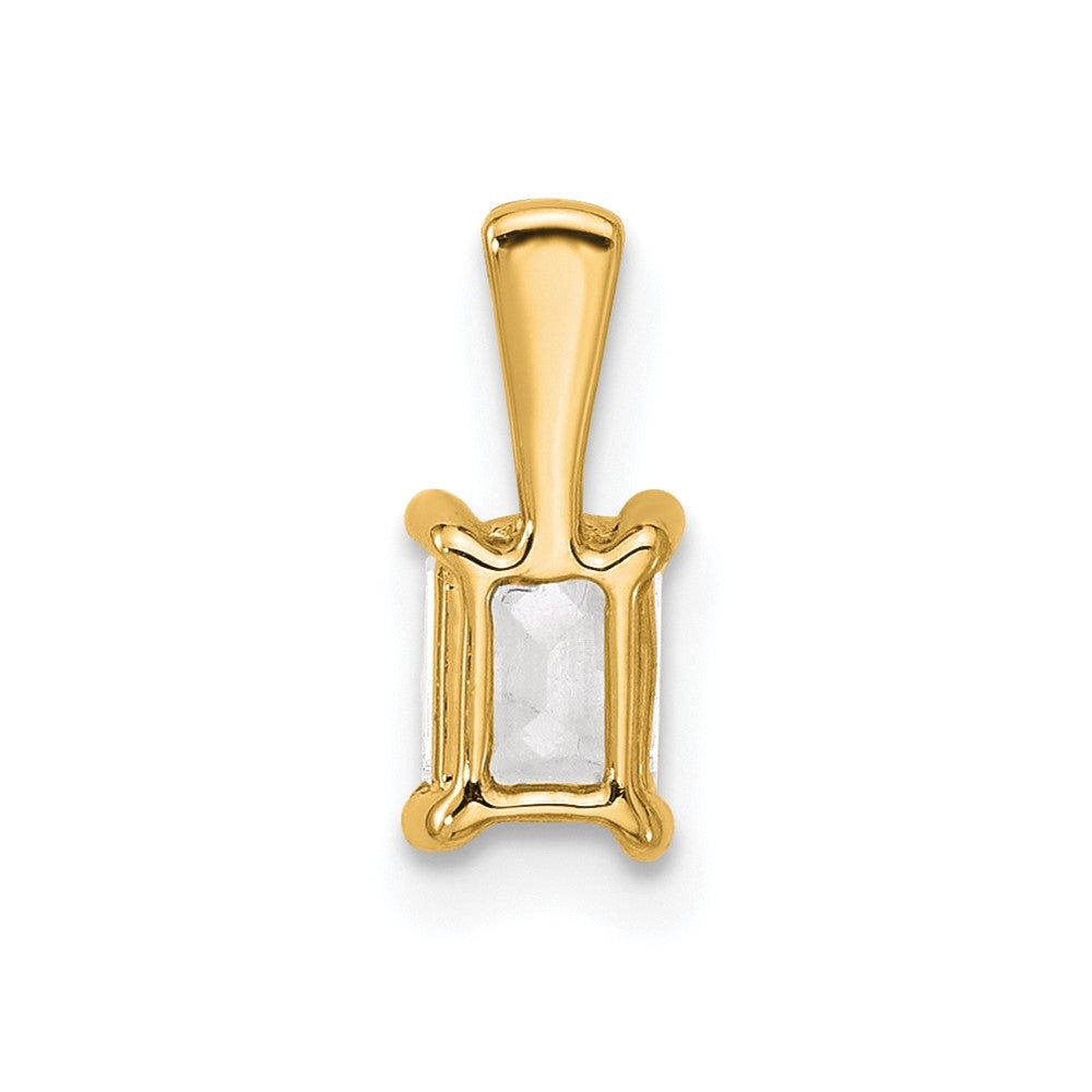 14k 1/2 ct Lab Grown Diamond VS+ F+ Emerald Complete 4 Prong Pendant