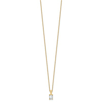14k 1/2ct Cert Lab Grown Dia VS/SI+ G+ Emerald Comp 18in Pendant Necklace