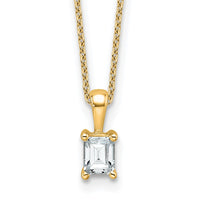 14k 1/2ct Lab Grown Dia VS+ F+ Emerald Comp 18in Pendant Necklace