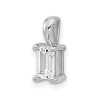 14kw 3/4 ct Cert Lab Grown Dia VS+ F+ Emerald Complete 4 Prong Pendant