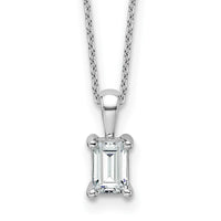 14kw 3/4ct Lab Grown Dia VS+ F+ Emerald Comp 18in Pendant Necklace