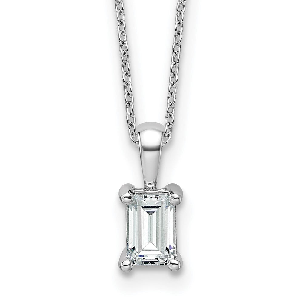 14kw 3/4ct Cert Lab Grown Dia VS/SI+ G+ Emerald Comp 18in Necklace