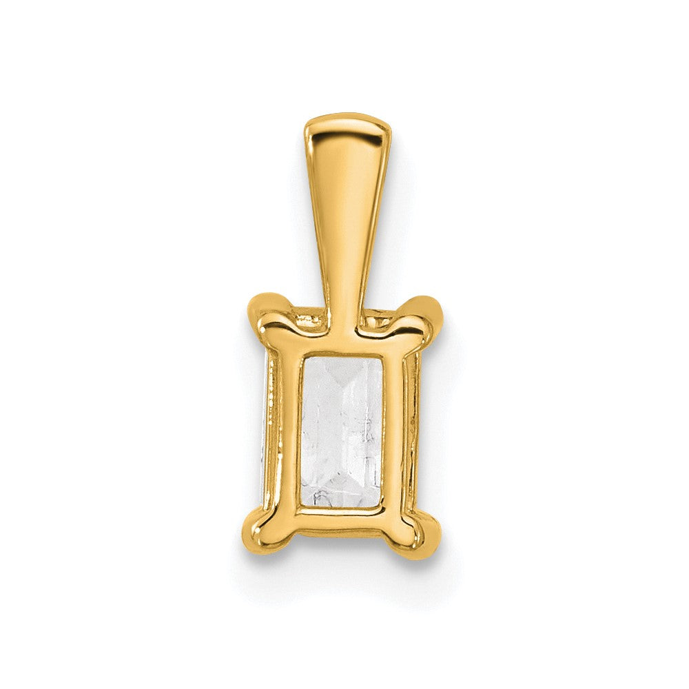 14k 3/4 ct Lab Grown Diamond VS/SI+ G+ Emerald Complete 4 Prong Pendant