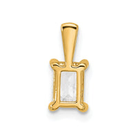 14k 3/4 ct Cert Lab Grown Diamond VS/SI+ G+ Emerald Comp 4 Prong Pendant