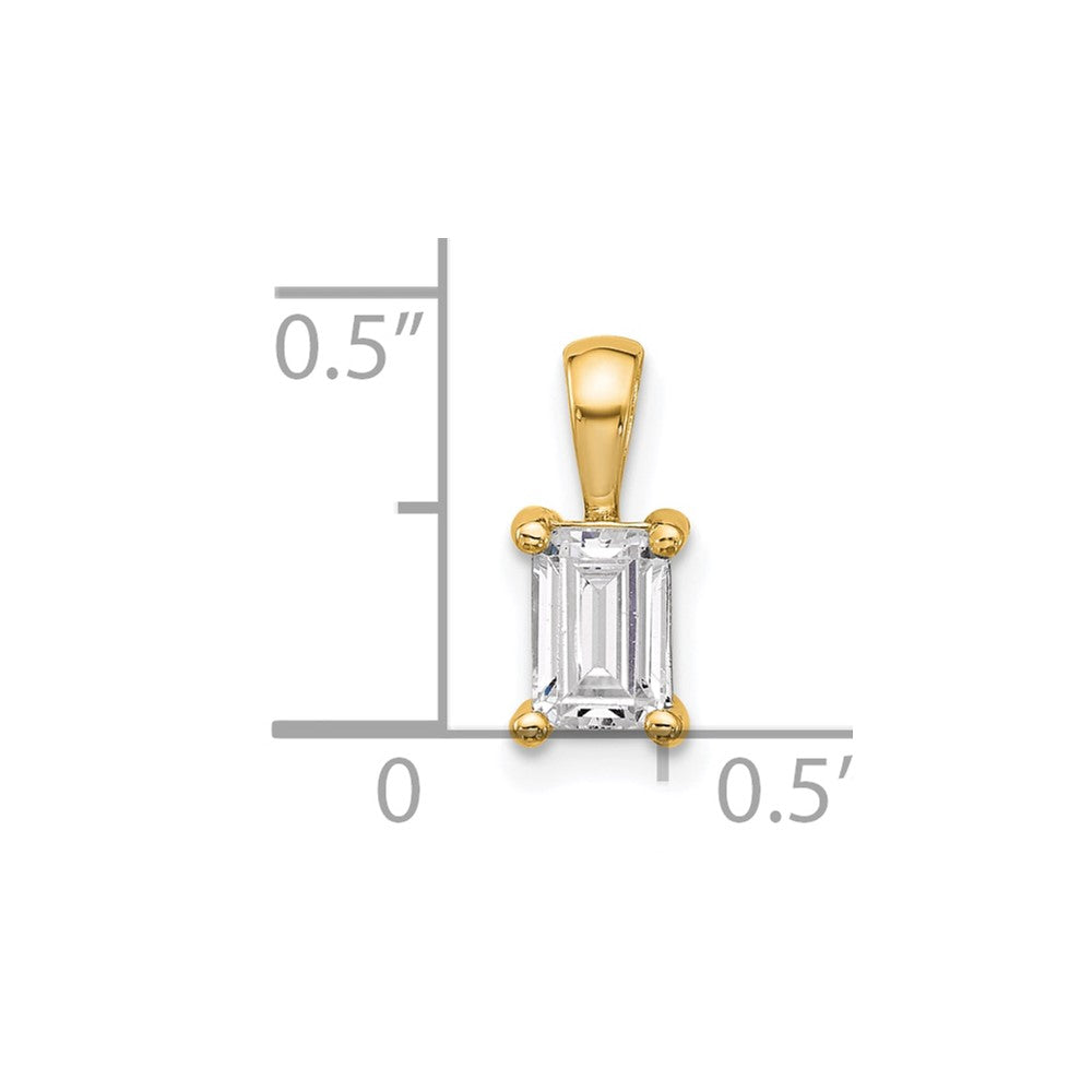 14k 3/4 ct Lab Grown Diamond VS/SI+ G+ Emerald Complete 4 Prong Pendant