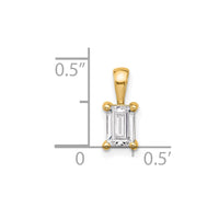 14k 3/4 ct Cert Lab Grown Diamond VS/SI+ G+ Emerald Comp 4 Prong Pendant