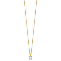 14k 3/4ct Lab Grown Dia VS/SI+ G+ Emerald Comp 18in Pendant Necklace