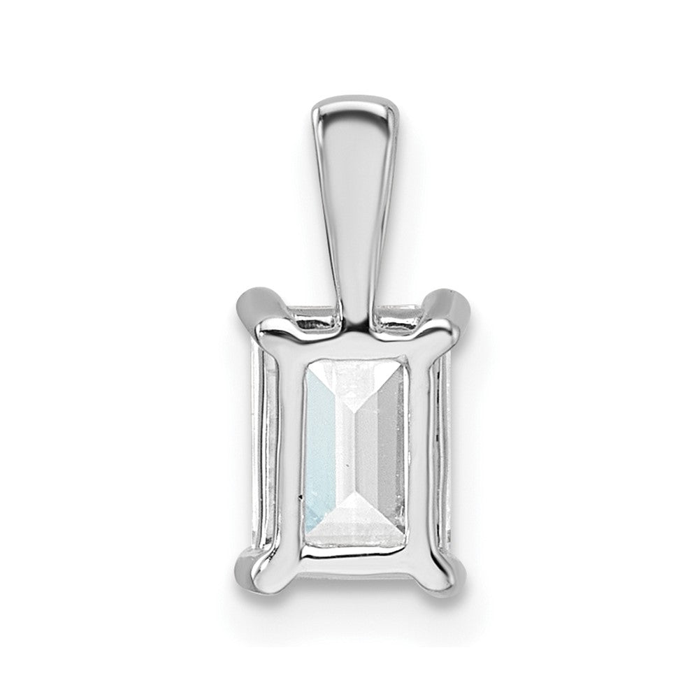 14kw 1 ct Cert Lab Grown Dia VS+ F+ Emerald Complete 4 Prong Pendant