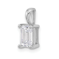 14kw 1 ct Cert Lab Grown Dia VS+ F+ Emerald Complete 4 Prong Pendant