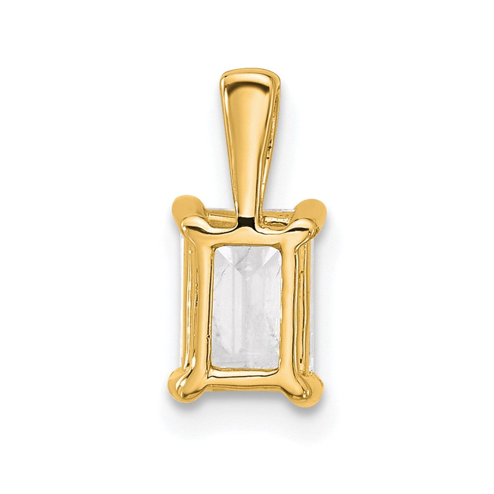 14k 1 ct Cert Lab Grown Diamond VS/SI+ G+ Emerald Comp 4 Prong Pendant