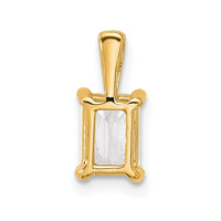 14k 1 ct Cert Lab Grown Diamond VS/SI+ G+ Emerald Comp 4 Prong Pendant