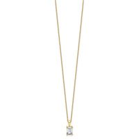 14k 1ct Cert Lab Grown Dia VS+ F+ Emerald Comp 18in Pendant Necklace