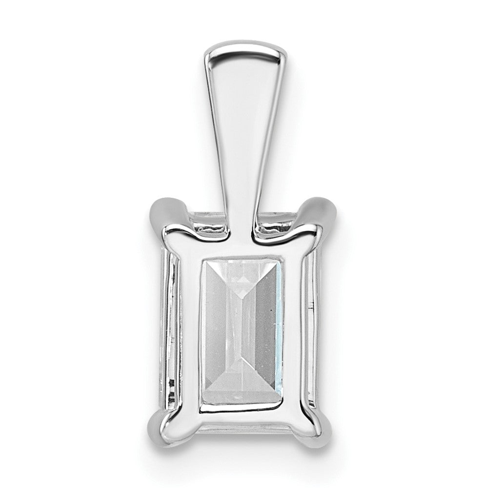 14kw 1 1/2 ct Cert Lab Grown Dia VS+ F+ Emerald Complete 4 Prong Pendant