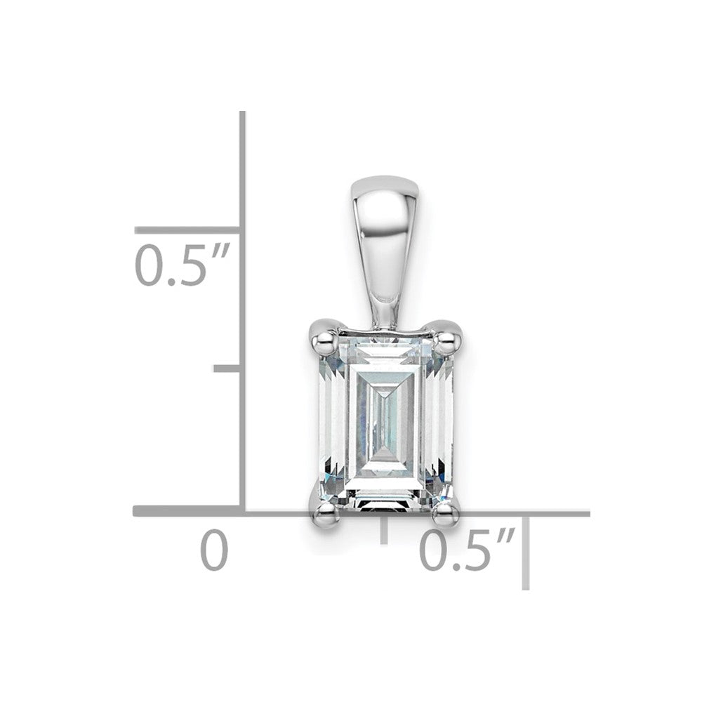 14kw 1 1/2 ct Cert Lab Grown Dia VS+ F+ Emerald Complete 4 Prong Pendant