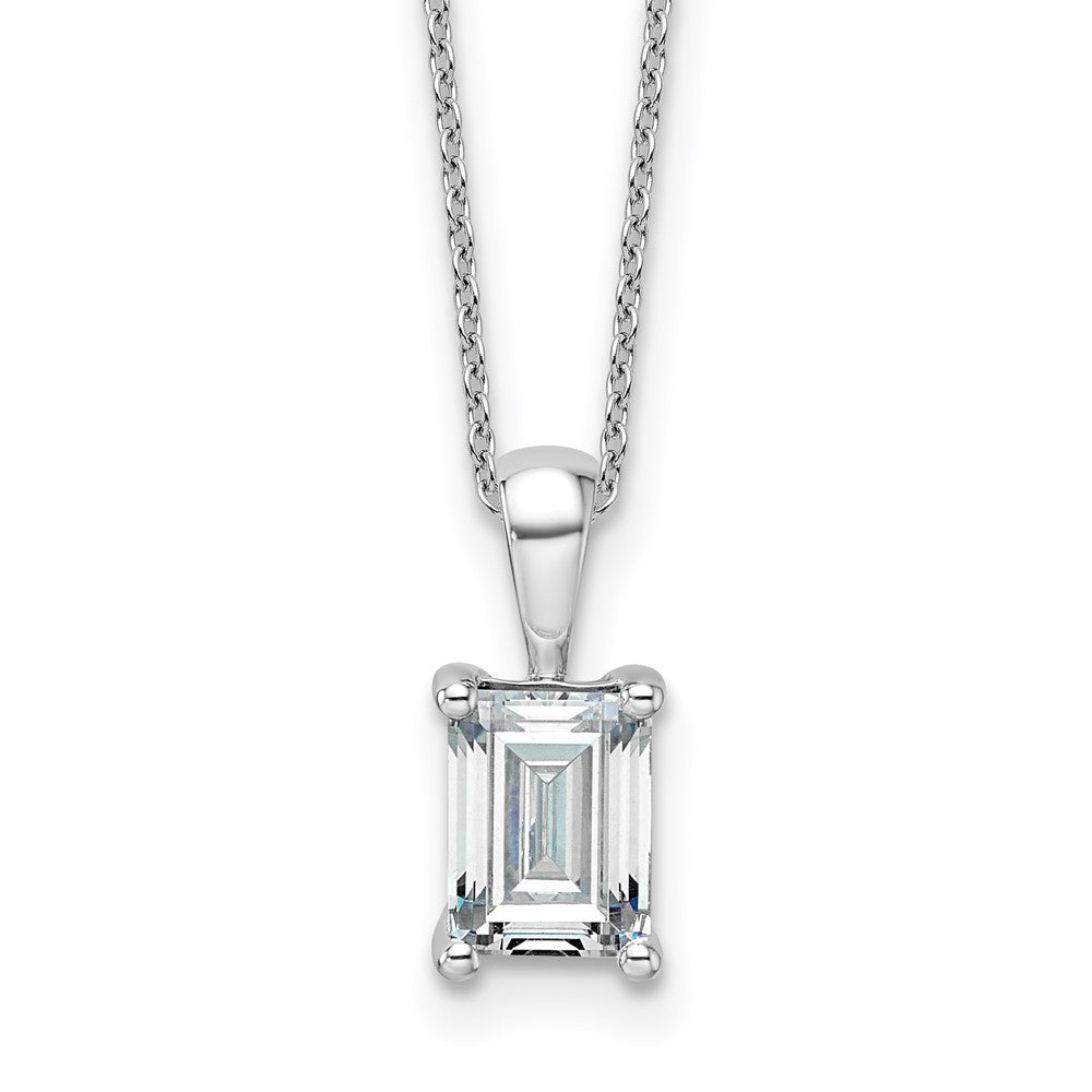 14kw 1 1/2ct Cert Lab Grown Dia VS/SI+ G+ Emerald Comp 18in Necklace