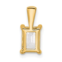 14k 1 1/2 ct Cert Lab Grown Diamond VS/SI+ G+ Emerald Comp 4 Prong Pendant