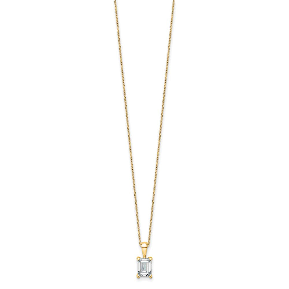 14k 1 1/2ct Cert Lab Grown Dia VS/SI+ G+ Emerald Comp 18in Necklace