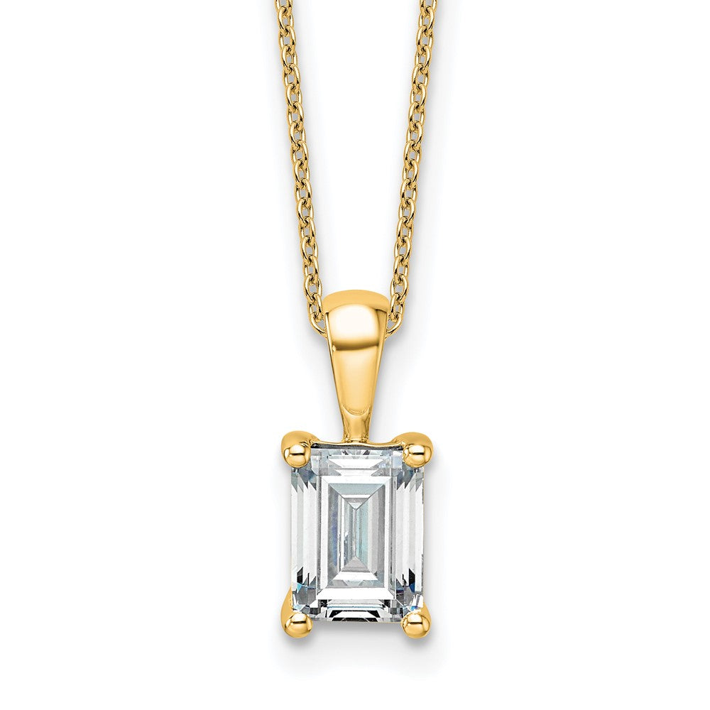 14k 1 1/2ct Cert Lab Grown Dia VS+ F+ Emerald Comp 18in Necklace