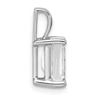 14k White Gold 2 ct Lab Grown Dia VS/SI+ G+ Emerald Comp 4 Prong Pendant