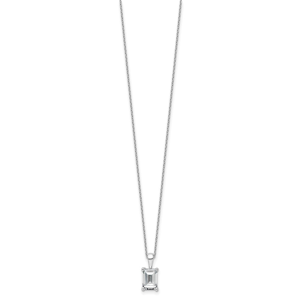 14kw 2ct Cert Lab Grown Dia VS+ F+ Emerald Comp 18in Pendant Necklace