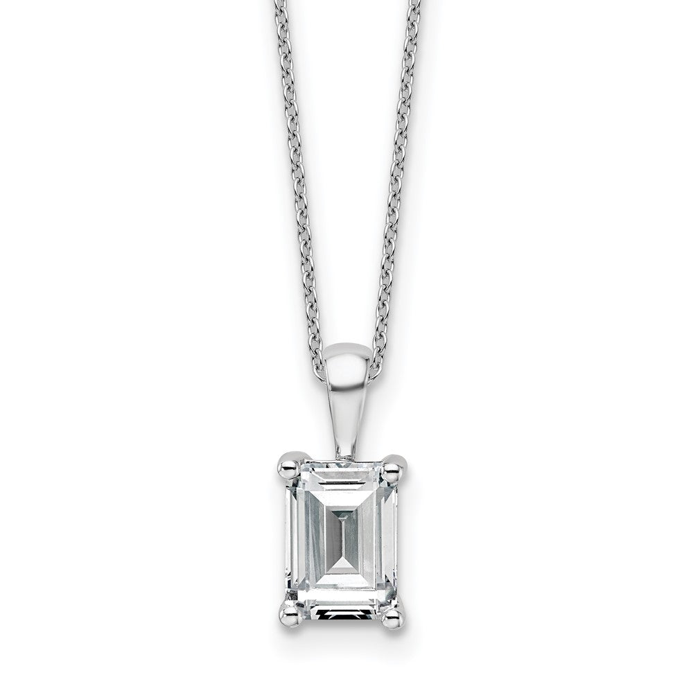 14kw 2ct Cert Lab Grown Dia VS+ F+ Emerald Comp 18in Pendant Necklace
