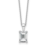 14kw 2ct Cert Lab Grown Dia VS+ F+ Emerald Comp 18in Pendant Necklace