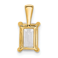 14k 2 ct Cert Lab Grown Diamond VS+ F+ Emerald Comp 4 Prong Pendant