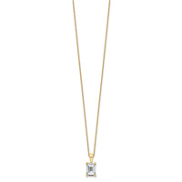 14k 2ct Lab Grown Diamond VS+ F+ Emerald Comp 18in Pendant Necklace
